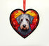 Bedlington Terrier Stained Glass Effect Heart Suncatcher